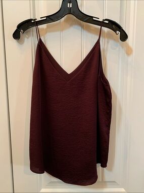 Express Wine Red V-Neck Spaghetti Strap Cami